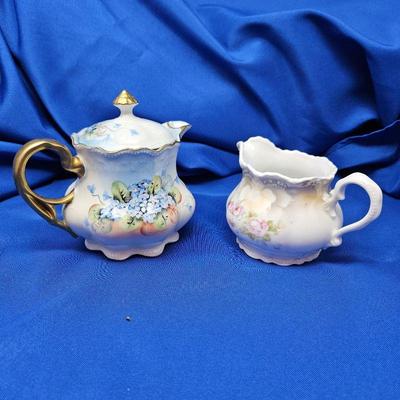 Set of Vintage Porcelain Teapot and Creamer Both Made in Germany