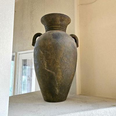  VERY LARGE Rustic Metal Decorative Pot with an Antique Look - 44"Tall x 25" Diameter (widest)