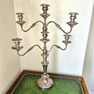  Tall Layered Candelabra Silver Plated - Holds Taper Candles from 1 - 6 candles - 26" Tall