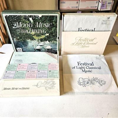 Two Box Record Set of 1970s Mood Music "Mood Music for Dining" & "Festival of Light Classical Music"