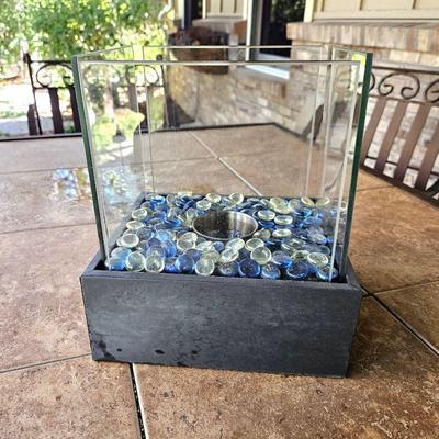  Bioethanol Table Fireplace Rectangular with Removable Glass Walls 10" x 8" x 11"T