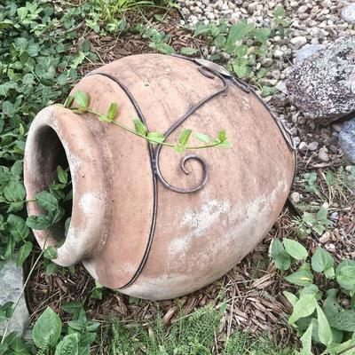 Unique Mexican Sideways Large Pottery Planter - Terra Cotta, Decorative Design, 26" Long - Frost Proof