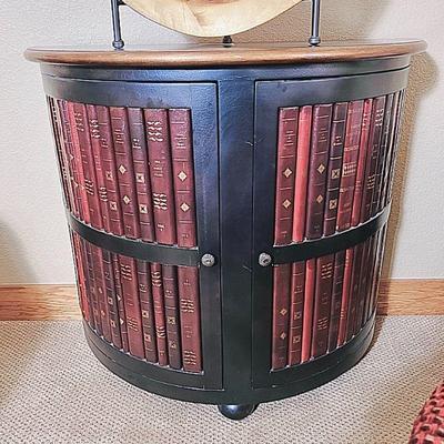 Leather Books Commode Console Cabinet - Unique Storage Solution 