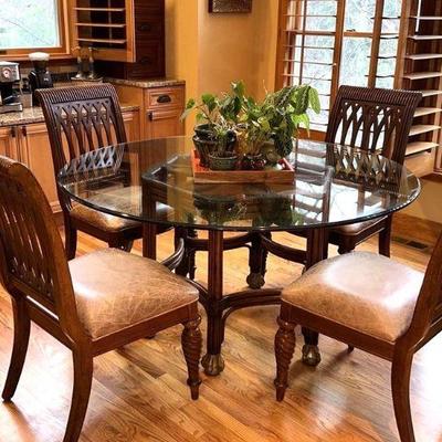 Glass top kitchen table with Bernhardt chairs (Sold separately) (more details coming)