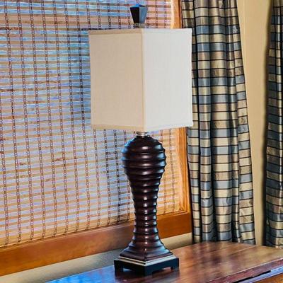  Decorative Table Lamp - Stylish Wooden Base with Fabric Shade