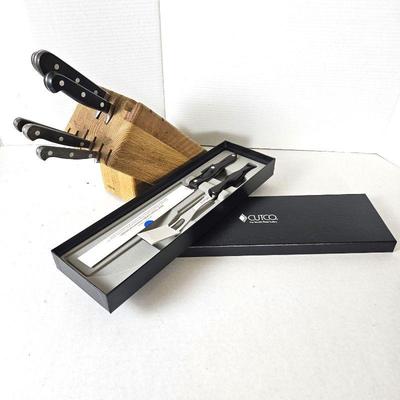  CUTCO Carving set New in Box - Plus Knife Block with Assorted Hoffritz Knives  