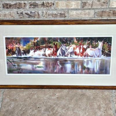  Limited Edition Lithograph Signed by Artist Raleigh Kinney "Saturday Night Bath" 36/50