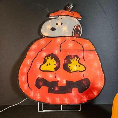 NIB! Peanuts Snoopy & Woodstock Lighted Yard Art - It's the Great Pumpkin Charlie Brown 33" x 27"