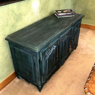 Ethan Allen Credenza Painted Blue (more details coming)