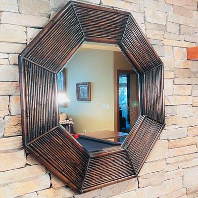 Stunning 45inch Bamboo Octagonal Wall Mirror