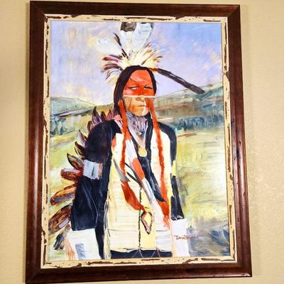 Native American Art Piece - Oil Giclee signed by Local Colorado Artist Denise Bellon West 36" x 47"