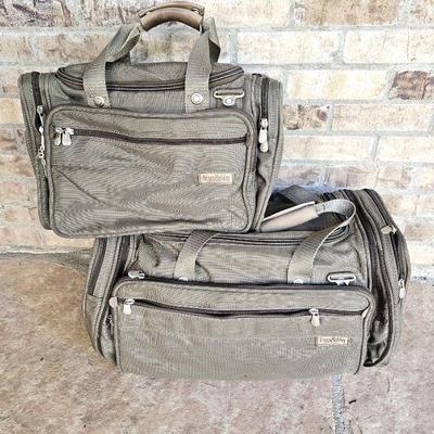 Briggs & Riley Luxury Duffle Bag Luggage Set - Medium and Large Gray Duffle Bags w/ Tons of Storage