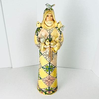 Jim Shore - 25" Saint Francis Statue Holding Birds- Indoor and Outdoor