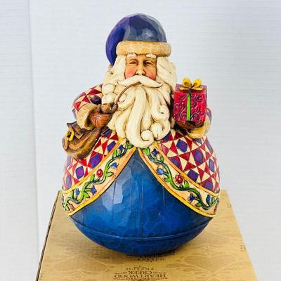 Jim Shore Roly Poly Santa with Gift - "The Season of Giving"- 4002417