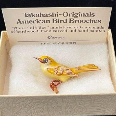 Vintage Takahashi - Originals American Bird Brooches Pins * CANARY
