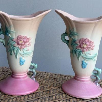 2 Vintage Hull Matching Vases * W8-7.5” USA
