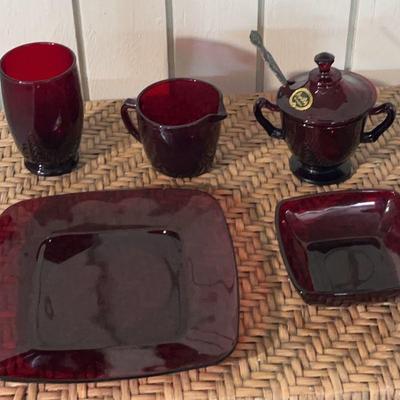 25 Piece Cranberry Glass Lot!
