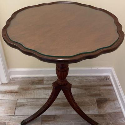 Antique Clawfoot Table with Glass
