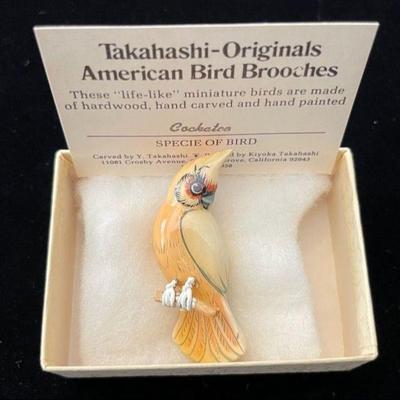Vintage Takahashi - Originals American Bird Brooches Pins * COCKATOO
