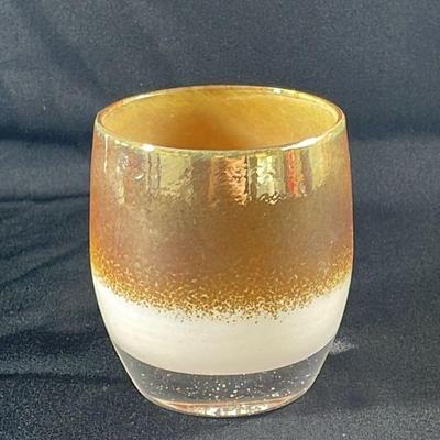 Glassybaby * Grace * Gold Glass Candle Holder

