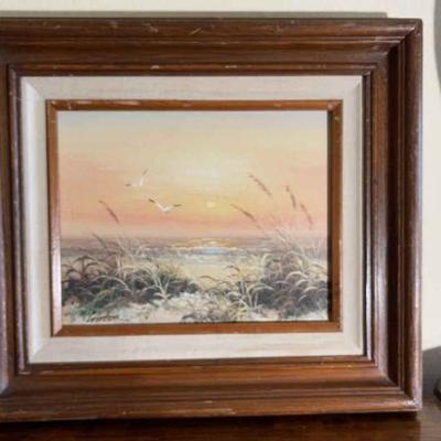 Beautiful Ocean Scene Painting By Gordon In Soft Tones

