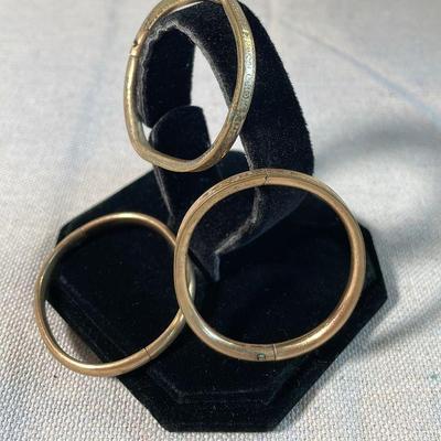 Tiny Antique Children’s Gold? Bangle Bracelets * No Markings
