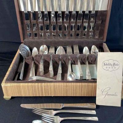 Vintage Art Deco Nobility Plate * Silver Plate Silverware Set For 12
