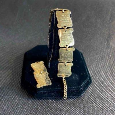 Ten Commandments Bracelet * Gold Tone Panels ** Needs Repair
