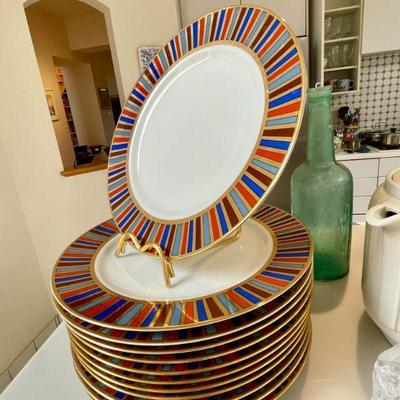 Set of Fitz & Floyd "Ramses" dinner plates