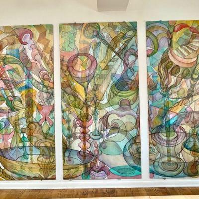 Stunning original Walter Kravitz triptych 