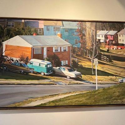 Original Val Lewton painting, "Dale City Split" 1982