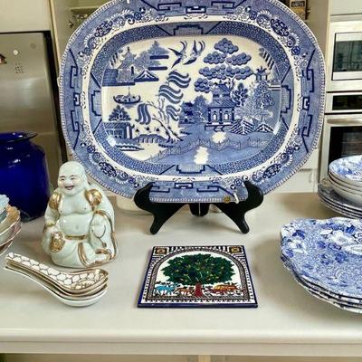 Antique Blue Willow platter
