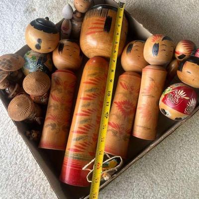 MMM093 Vintage Japanese Wooden Kokeshi Dolls