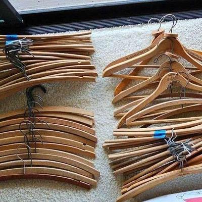 MMM084- Huge Lot Of Vintage Wooden & More Clothes Hangers