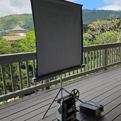 MMM064-Vintage TOWER Movie Projector, Slide Projector And Projector Screen