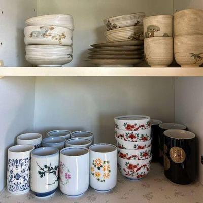 MMM079- Assorted Sake Cups, Saucers & Bowls
