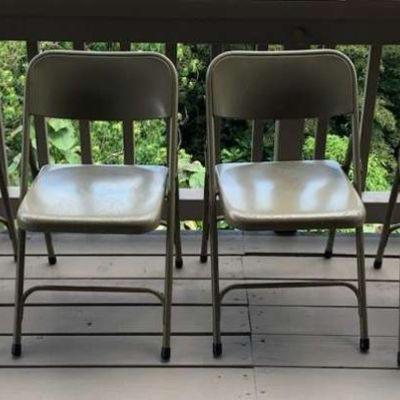 MMM006 Four Metal Folding Chairs
