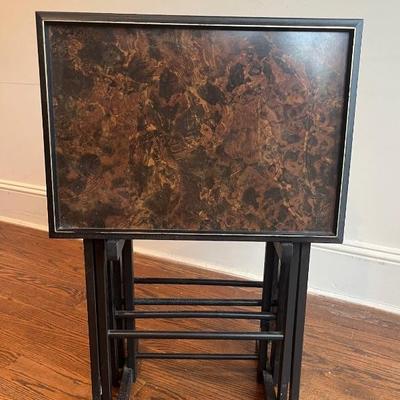Set Of Four Folding Snack Tables
