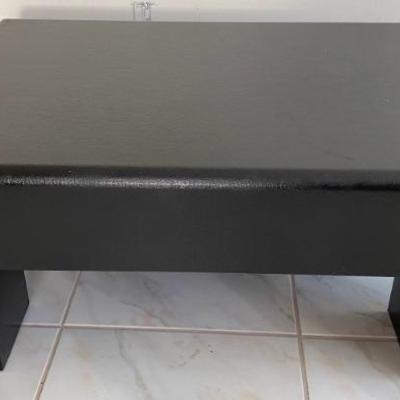 Karl Springer Style Contemporary Black Laminated Grasscloth Textured Coffee Table
