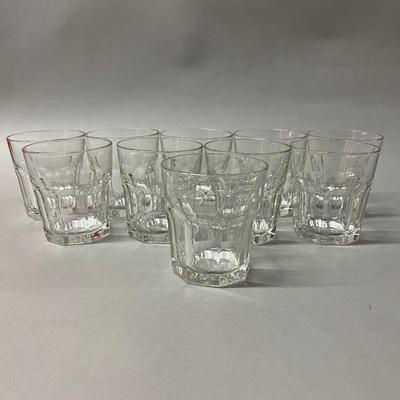 Set Of Ten Low Juice Glasses
