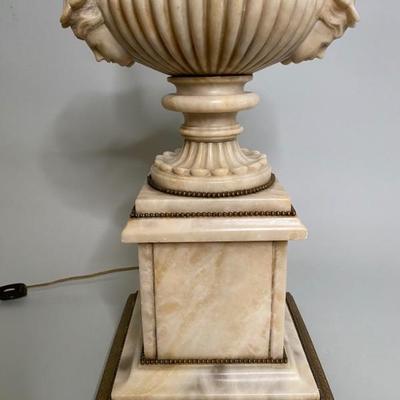 Neo Classical Style Urn Shaped Alabaster Lamp
