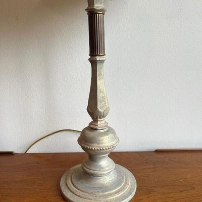 Silver Tone Candlestick Lamp
