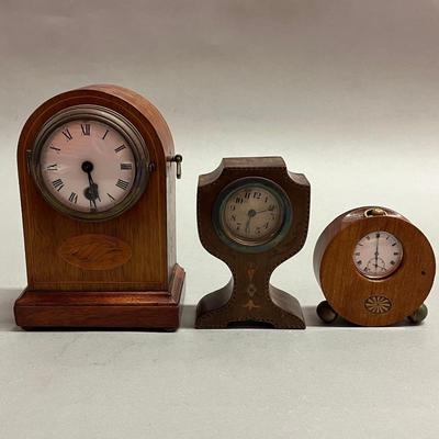 Three English Inlaid Clocks
