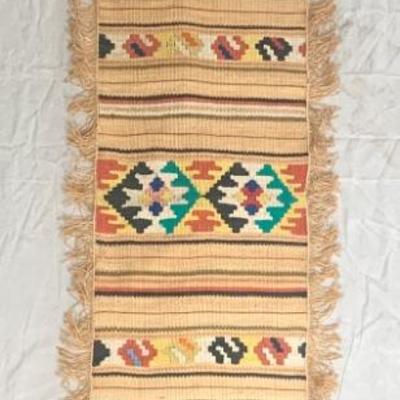 Vintage southwestern, hand-woven runner, 18 in x 72 in.