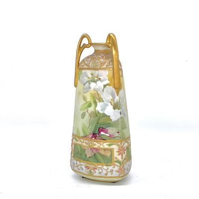 Nippon hand painted vase ht. 9”