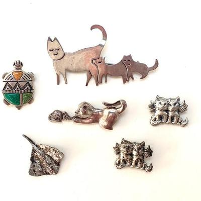 Sterling animal pins