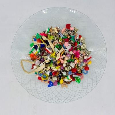 Collection of vtg. gum ball and Cracker Jack charms