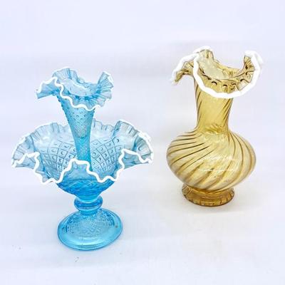 Fenton Snow Crest vases