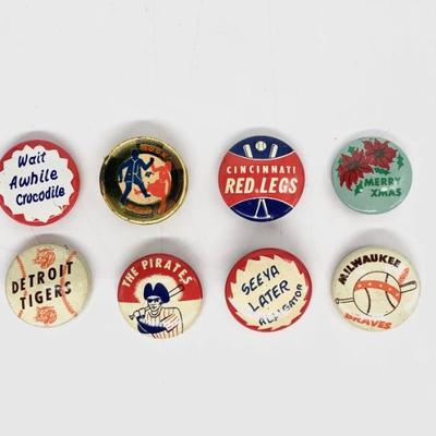 Vtg. gum ball pin backs