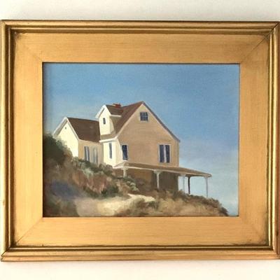 Signed Christine Webb “ The Yellow House” o/c  11x14”